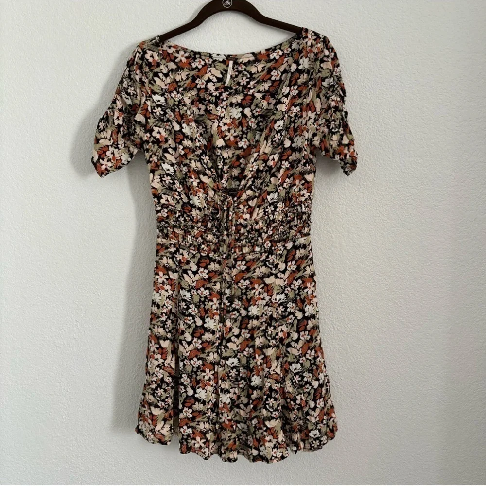 Free People Women's Size 4 Multicolor Floral Forget Me Not Mini Dress